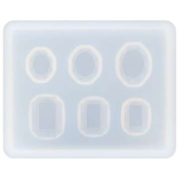 Funshowcase Jewelry Oval and Emerald Cut Diamond Resin Epoxy Silicone Mold Mini