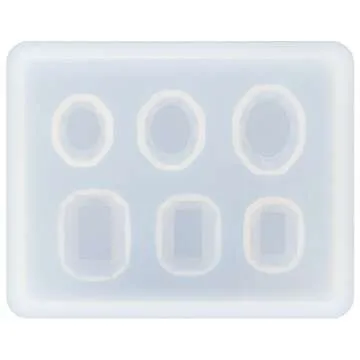 Funshowcase Jewelry Oval and Emerald Cut Diamond Resin Epoxy Silicone Mold Mini