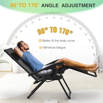 Suteck Zero Gravity Lounge Chairs with Upgraded Lock and Pillow
