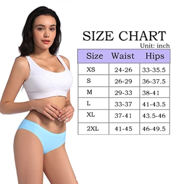 COSOMALL 6 Pack Seamless Bikini Underwear for Women