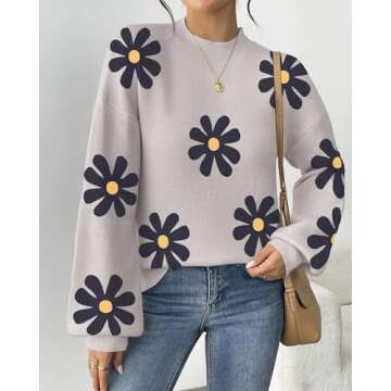 Zeagoo Sweaters for Women 2025 Fashion Trendy Long Sleeve Turtleneck Pullover Lantern Knit Sweater Tops