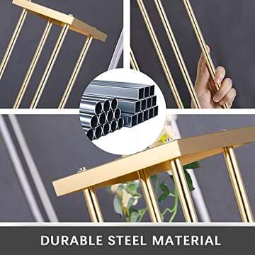 VINCIGANT Gold Flower Stand for Wedding,23.6 Inch Tall Metal Floor Pedestal Stand Centerpieces Geometric Vases with Plates for Party Events Reception(Pack of 2