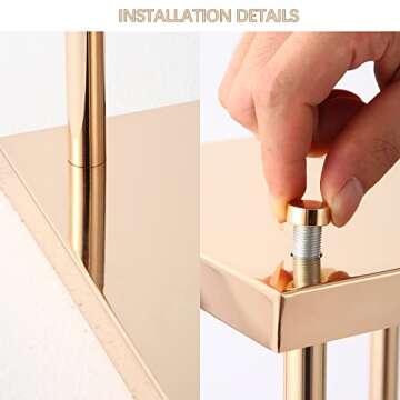 VINCIGANT Gold Flower Stand for Wedding,23.6 Inch Tall Metal Floor Pedestal Stand Centerpieces Geometric Vases with Plates for Party Events Reception(Pack of 2