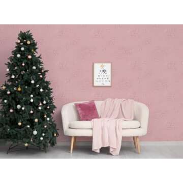 Anmon Pink Contact Paper Embossed Wallpaper Peel and Stick, Modern Self Adhesive Pink Wallpaper 17.7...