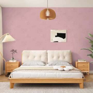 Anmon Pink Contact Paper Embossed Wallpaper Peel and Stick, Modern Self Adhesive Pink Wallpaper 17.7''x118'', Removable Renter Friendly Textured Wall Paper for Wall,Cabinets, Drawers Home Deco