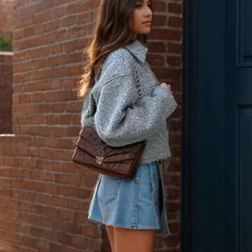 Xunger Women's Oversized Wool Blend Varsity Jacket