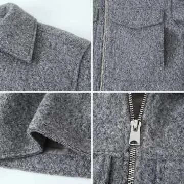 Xunger Women's Oversized Wool Blend Varsity Jacket