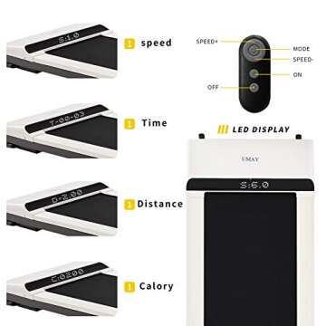 UMAY Under Desk Treadmill Without Assembling for Home & Office with Foldable Wheels, Small Walking Jogging Machine Exercise Machine with Low Noise & Sports App