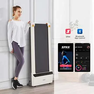 UMAY Under Desk Treadmill Without Assembling for Home & Office with Foldable Wheels, Small Walking Jogging Machine Exercise Machine with Low Noise & Sports App