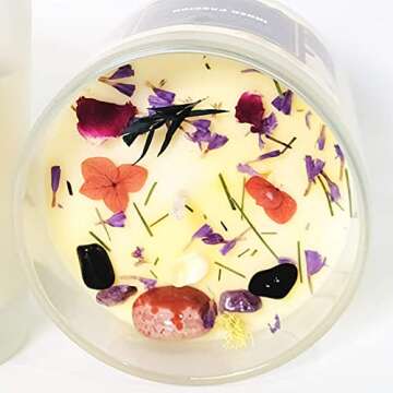 Manifestation Candle with Crystals|| Solar Plexus Chakra Candle || Intention Candle with Crystals to Manifest Self Confidence and Personal Power|| Housewarming Gift.