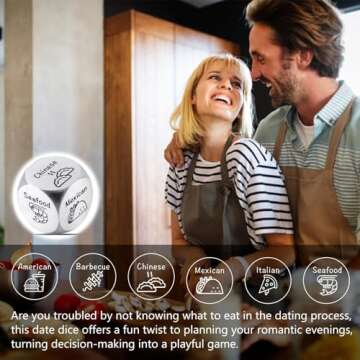 Valentines Day Gifts for Him Her Date Night Dice Couple Gifts Food Dice Decider Valentines Gifts for...