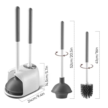 Eyliden 2 in 1 Toilet Brush and Plunger Set