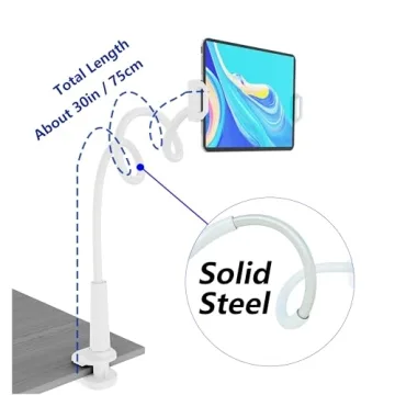 Tablet Stand Holder with Flexible Long Arm Gooseneck