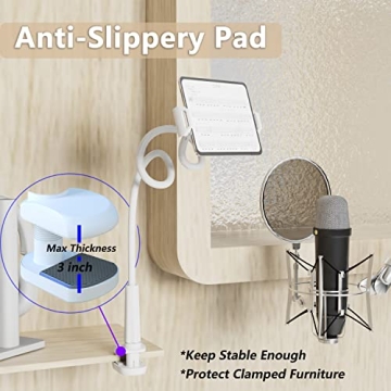 Tablet Stand Holder with Flexible Long Arm Gooseneck