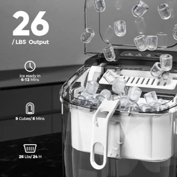 Crzoe Portable Ice Maker - Fast, Quiet Ice Production