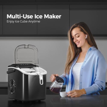 Crzoe Portable Ice Maker - Fast, Quiet Ice Production