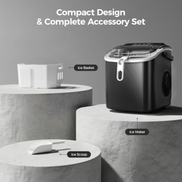 Crzoe Portable Ice Maker - Fast, Quiet Ice Production