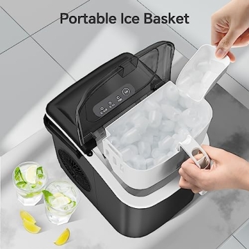 Crzoe Portable Ice Maker - Fast, Quiet Ice Production