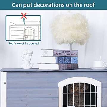 Petsfit Indoor Dog House Ventilate Wood Cat Houses for Indoor Cats with Elevated Floor&Anti-Slip Bottom