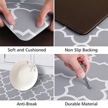 KMAT Kitchen Mats Set of 2, Anti-Fatigue and Non-Slip