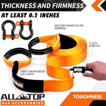 ALL-TOP 30ft Heavy Duty Recovery Tow Strap Kit