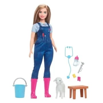 Barbie 65th Anniversary Farm Vet Playset with 10 Accessories