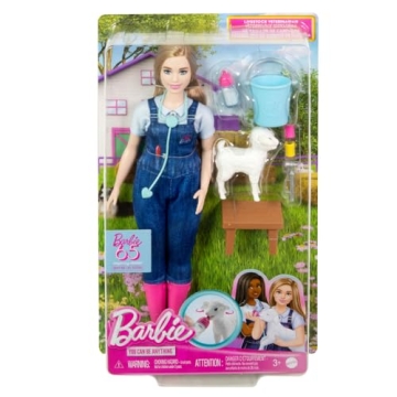 Barbie 65th Anniversary Farm Vet Playset with 10 Accessories