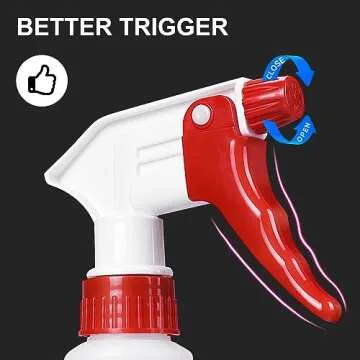 Uineko Plastic Spray Bottle (4 Pack, 16 Oz, All-Purpose) Heavy Duty Spraying Bottles Leak Proof Mist Empty Water Bottle for Cleaning Solution Planting Pet with Adjustable Nozzle and Measurements