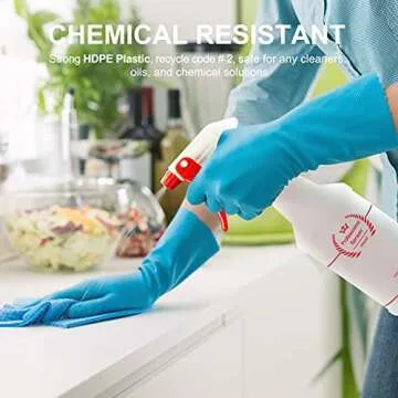 Uineko Plastic Spray Bottle (4 Pack, 16 Oz, All-Purpose) Heavy Duty Spraying Bottles Leak Proof Mist Empty Water Bottle for Cleaning Solution Planting Pet with Adjustable Nozzle and Measurements