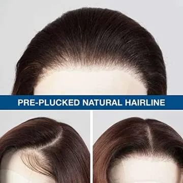 GLAM21USA HD LACE Front Wig Straight 13X6 Glueless Invisible Transparent Lace Frontal Wigs Preplucked Human Hair & Synthetic Blend Swiss-Lace Curly Long Wig - Athena (NeutralLace, OET1B/BURG)