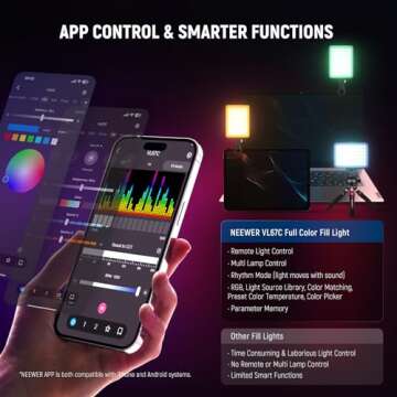 NEEWER VL67C RGB Selfie Light - App Controlled & Versatile