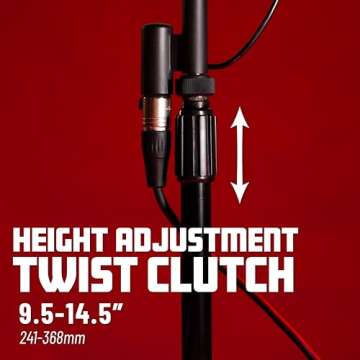 Gator Frameworks Desktop Microphone Stand with Round Weighted Base & Adjustable Height (GFW-MIC-0501)