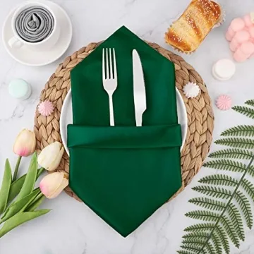 Aneco Satin Napkin Set - 12 Elegant 20 x 20 Inches Napkins