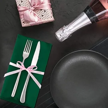 Aneco Satin Napkin Set - 12 Elegant 20 x 20 Inches Napkins