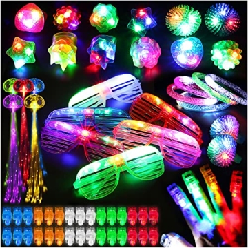 78PCs LED Light Up Toy Party Favors/Supplies Bulk Glow In The Dark For Adult Kids Birthday Halloween...