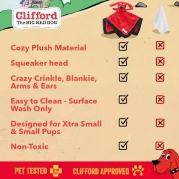 Clifford's 9.5" Plush Dog Toy for Happy Puppies