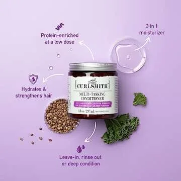 Curlsmith – Multi-Tasking Conditioner, 3 in 1 Conditioner with Proteins, for Damaged Hair (2 fl oz)