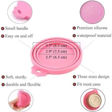 IVIA PET Food Can Lids, 4 Pcs Silicone Pet Food Can Covers for Dog & Cat Food, One Can Cap Fit Most Standard Size Dog Cat Food Canned（Multicolor）…