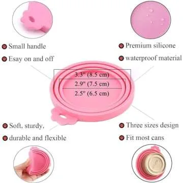 IVIA PET Food Can Lids, 4 Pcs Silicone Pet Food Can Covers for Dog & Cat Food, One Can Cap Fit Most Standard Size Dog Cat Food Canned（Multicolor）…