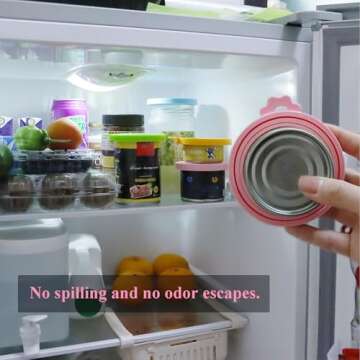 IVIA PET Food Can Lids, 4 Pcs Silicone Pet Food Can Covers for Dog & Cat Food, One Can Cap Fit Most Standard Size Dog Cat Food Canned（Multicolor）…