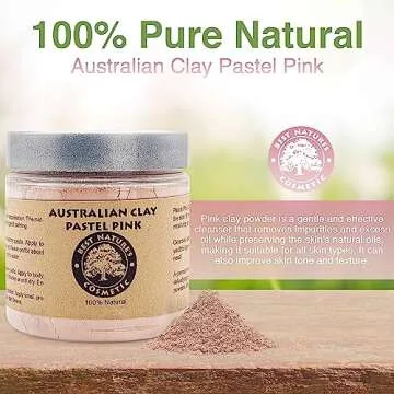 Best Nature's Australian Pastel Pink Clay 100% Pure Natural 8 fl oz - Natural Exfoliating & Detoxifying Facial Scrub - Organic Clay Powder for Face Masks, Body Soaps, Bath Bombs, Makeup, Lotions