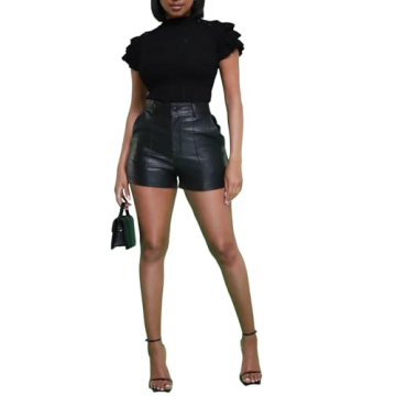 Stylish High Waisted Faux Leather Shorts for Women