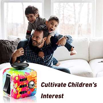 4 Pack Fidget Cube Fidget Toys, Stress and Anxiety Relief Toys, Fidget Toy Cube Relaxing Hand-Held for Adults, Killing Time Cool Fidget Block for ADD/ADHD/OCD