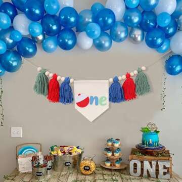 The Big One Fishing High Chair Banner - First Birthday for Highchair Banner,1st Birthday Fishing Banner, Fishing Photo Prop, Baby Fishing Party Decor, Fishing 1st Birthday Party Decorations,Fishing Themed First Birthday Party Decorations