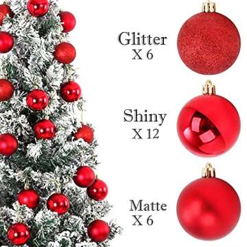 Emopeak 24Pcs Shatterproof Christmas Balls for Holiday Decor