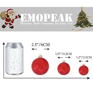 Emopeak 24Pcs Shatterproof Christmas Balls for Holiday Decor