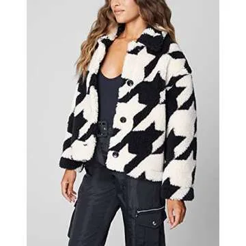 Stylish [BLANKNYC] Women's Faux Houndstooth Jacket