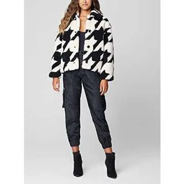 Stylish [BLANKNYC] Women's Faux Houndstooth Jacket