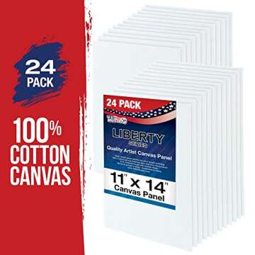 24-Pack Professional Quality 11 X 14 Canvas Panels for Artists