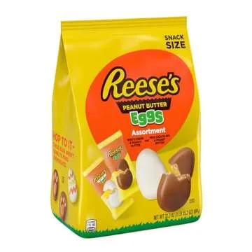REESE'S Assorted Flavored Snack Size Peanut Butter Eggs, Easter Candy Bag, 29.4 oz